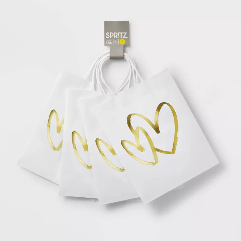 Gold Hearts Small Gift Bags